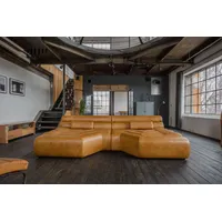 KAWOLA Big Sofa TARA Wohnlandschaft Leder cognac 286x75x148cm (B/H/T)