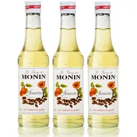 3x Monin Amaretto Sirup, 250 ml Flasche
