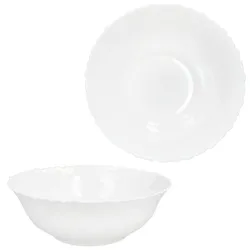 2x Servierschale Arkona Ø22,5cm Opalglas weiß Salat-Schüssel Beilagenschale