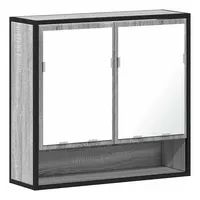 VidaXL Bad-Spiegelschrank Grau Sonoma 65x20x60 cm Holzwerkstoff