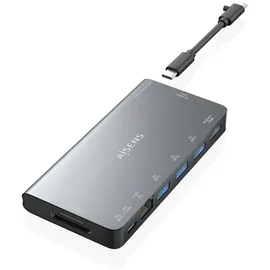 AISENS USB-C Dock 8-in-1 für Tablet PCs Grau