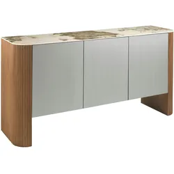 AC ANGEL CERDA Angel Cerdá  Sideboard aus Silberholz, Nussbaum und Porzellan-Marmorplatte 3261C