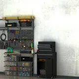 DURHAND Werkstattwagen Werkzeugschrank Werkzeugkasten mit 5 Schubladen 360°-rollen Metall 52,5 x