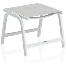 Kettler BASIC PLUS Hocker, weiß matt/hellgrau, Alu/Outdoorgewebe, robust, pflegeleicht, stapelbar, 0301203-5200