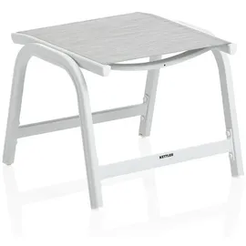 Kettler BASIC PLUS Hocker, weiß matt/hellgrau, Alu/Outdoorgewebe, robust, pflegeleicht, stapelbar, 0301203-5200