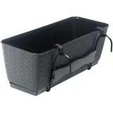 Kasten für Geländer Balkon Terrasse Blumentopf Rattan Imitation 4 Farben