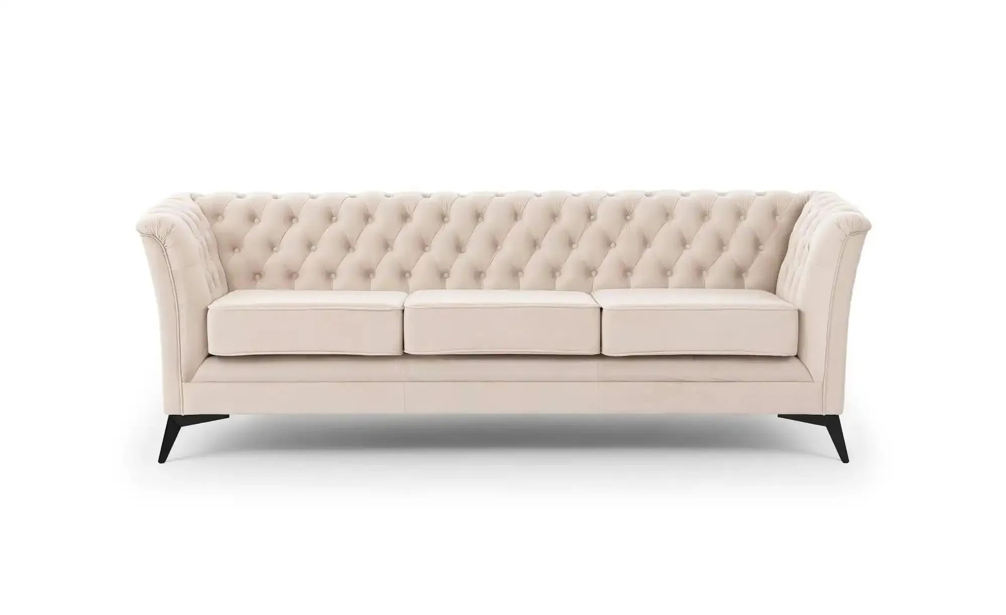 S-STYLE Chesterfield Einzelsofa  Wilhelm ¦ beige ¦ Maße (cm): B: 237 H: 78