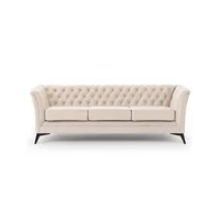 S-STYLE Chesterfield Einzelsofa  Wilhelm ¦ beige ¦ Maße (cm): B: 237 H: 78