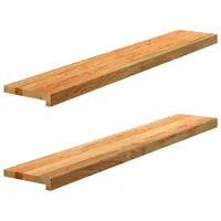 VidaXL Fensterbänke 2 Stk. Hellbraun 120x20x2 cm Massivholz Eiche