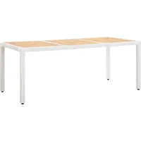 vidaXL Garten-Essgruppe 9-tlg. Tisch 190 x 90 cm weiß