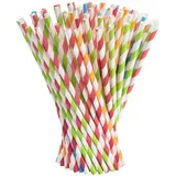 sinzau 500 Stück 19,7cm Bunte Papierstrohhalme - Biologisch Abbaubar Trinkhalme Papier - für Restaurants Bars Party Kaffee Saft
