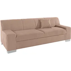 2,5-Sitzer DOMO COLLECTION "Bero", beige, B:212cm H:74cm T:85cm, Feinstruktur (100% Polyester), Luxus-Microfaser (100% Polyester), Zierkissen: Im jeweiligen Bezugsstoff, Struktur fein (100% Polyester), Sofas