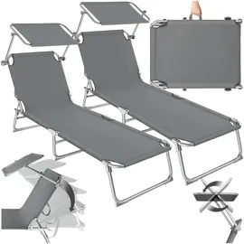 Tectake tectake® Gartenliege, klappbar, 4-fach verstellbare Rückenlehne, 190 x 68 x 28 cm