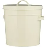 ib laursen Metall Eimer mit Deckel, 25 x 22 x 24 cm, creme