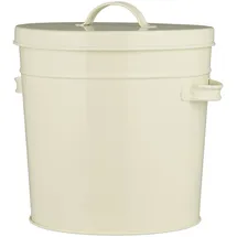 ib laursen Metall Eimer mit Deckel, 25 x 22 x 24 cm, creme