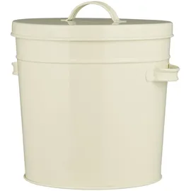 ib laursen Metall Eimer mit Deckel, 25 x 22 x 24 cm, creme