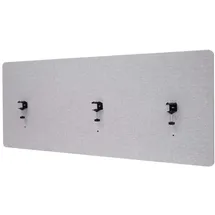 Proregal Akustik-Tischtrennwand HxBxT 60x160x2 cm Doppelwandig Stoff Grau Büro-Sichtschutz Schreibtisch Pinnwand
