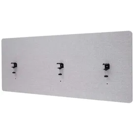 Proregal Akustik-Tischtrennwand HxBxT 60x160x2 cm Doppelwandig Stoff Grau Büro-Sichtschutz Schreibtisch Pinnwand