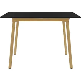 ML-Design Esstisch ausziehbar Schwarz aus Holz, 110/140x75x76,5 cm, 4-6 Personen, Skandinavisch Küchentisch mit Stahlbeinen, für Küche -