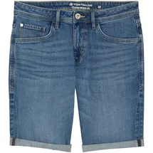 Tom Tailor Herren TTJOSH REGULAR SLIM Jeans Shorts, blau, Uni, Gr. 34