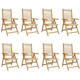 vidaXL Gartenstuhl Verstellbar 70 x 70 x 109 cm beige 8 St.