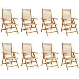 vidaXL Gartenstuhl Verstellbar 70 x 70 x 109 cm beige 8 St.