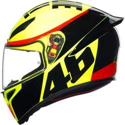 AGV K1 S Grazie Vale, Integralhelm - Schwarz/Neon-Gelb/Rot - S