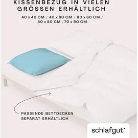 schlafgut Kissenbezug Woven Satin 80 x 80 cm Blau