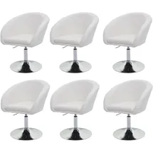 chefgastro Esszimmerstuhl Stoff Creme-Weiß 6er Set
