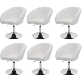 chefgastro Esszimmerstuhl Stoff Creme-Weiß 6er Set