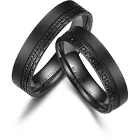 Verlobungsring MARRYA "BLACK TITANIUM by MARRYA" Fingerringe Gr. 58, Titan, schwarz (damen ring - schwarz) Damen