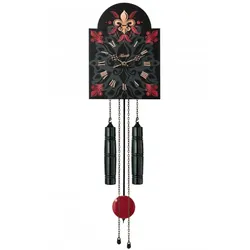 Hermle -Schilderuhr Schwarz mit Bemalung 8 Tage Halbstundenschlag Mechanisch 62cm- 61025-000261