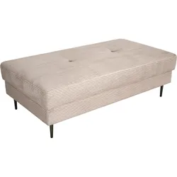 Sitzhocker TRENDS BY HG "SUMMER", beige (cream), B:142cm H:46cm T:78cm, Hocker, in Cord-Stoff mit Metallfuß