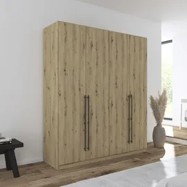 Rauch Wäscheschrank Avola 181 x 197 x 54 cm Braun/Schwarz