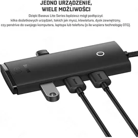 Baseus Lite Series HUB 4in1 USB-C auf 4xUSB 3.0 + 4x USB 3.0 - 4 - schwarz