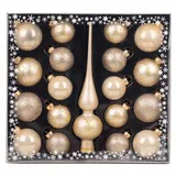 Inge Glas Kugelsortiment mit Spitze 19 Stk. Champagne | Creme)