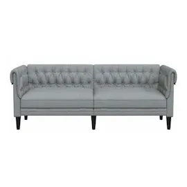 vidaXL Chesterfield-Sofa 3-Sitzer Hellgrau Stoff