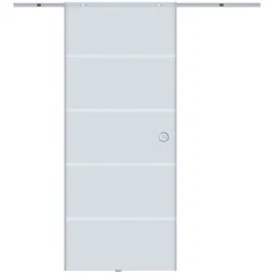 HOMCOM Glasschiebetür Aluminium, Sicherheitsglas