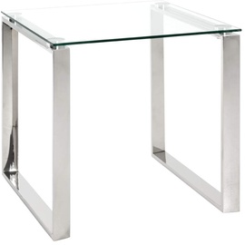 Haku-Möbel HAKU Möbel Beistelltisch Glas silber 55,0 x 55 x 55,0 cm