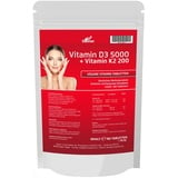 Vitamin D3 5000 I.E + Vitamin K2 200mcg Menaquinon MK7 Depot - 180 Tabletten - Alle 5 Tage eine Tablette, Vegetarische Tabletten Steiner