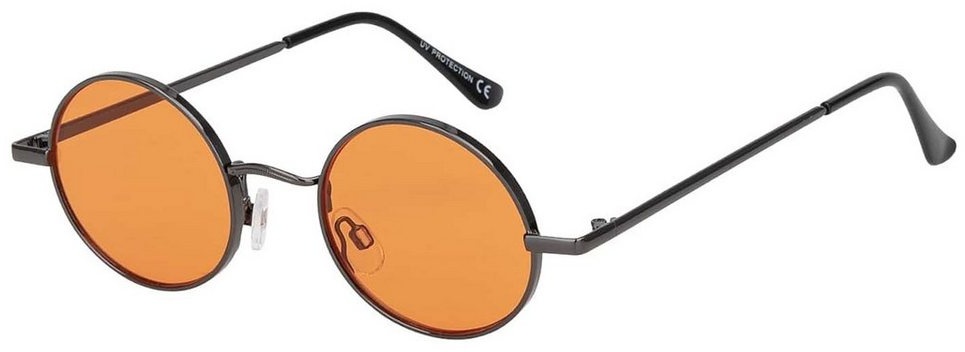 BEZLIT Eyewear Retrosonnenbrille Rund Form Designer Damen Sonnenbrille (1-St) mit orange, blau, hellrot, lila, grün und roten Linsen orange