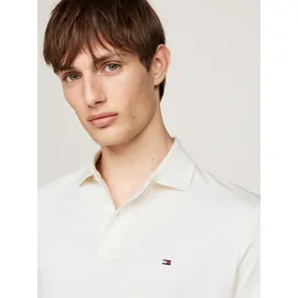 Tommy Hilfiger Langarm-Poloshirt TOMMY HILFIGER "L/S LIQUID COTTON REG POLO", Herren, Gr. M, weiß (ivory petal), Jersey, Obermaterial: 100% Baumwolle, casual, Langarm, Shirts