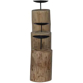 vidaXL Windlicht 3 pcs Holz Braun
