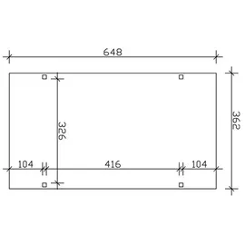 SKANHOLZ Carport Westerwald 3,62 x 6,48 m unbehandelt inkl. Pfostenanker