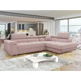 Mirjan24 Eckcouch Cord 2-Sitzer Rosa