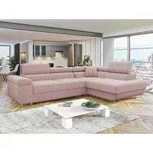 Mirjan24 Eckcouch Cord 2-Sitzer Rosa