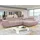 Mirjan24 Eckcouch Cord 2-Sitzer Rosa