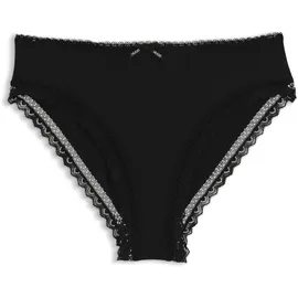 Hugo Slip mit Spitzenbesatz, mittlere Bundhöhe, Microfaserqualität schwarz