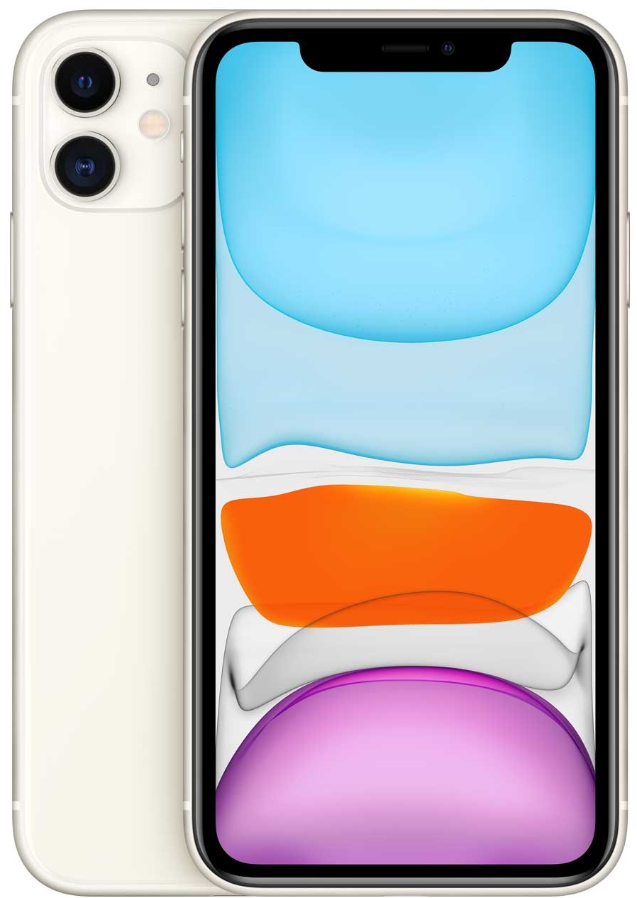 Apple iPhone 11 - Smartphone - Dual-SIM - 4G Gigabit Class LTE - 64GB - GSM - 6.1" - 1792 x 828 Pixel (326 ppi (Pixel pro" )) - Liquid Retina HD display (12 MP Vorderkamera) - 2 x Rückkamera - weiß (MHDC3ZD/A)