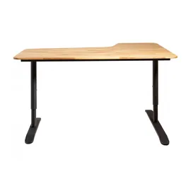 Home Affaire Schreibtisch HOME AFFAIRE "Vik", braun (eiche natur, schwarz, eiche natur), B:160cm H:66cm T:110cm, Tische, Schreibtisch, für das Home Office geeignet, opt. mit erweiterter Arbeitsfläche